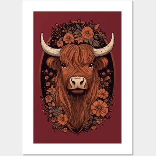 Shaggy Highland Cow Posters and Art